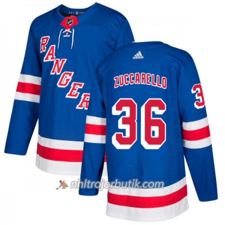 Män Ishockey New York Rangers Tröja Mats Zuccarello 36 Adidas 2017-2018 Royal Authentic